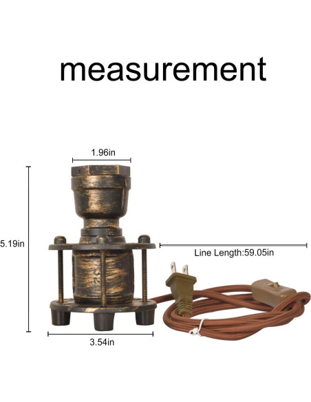 Base de Lámpara de Mesa Vintage JUNOLUX E26 Latón 13.2cm