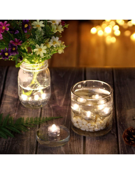 Luces LED Sumergibles AGPTEK 24 Unidades Blanco Cálido