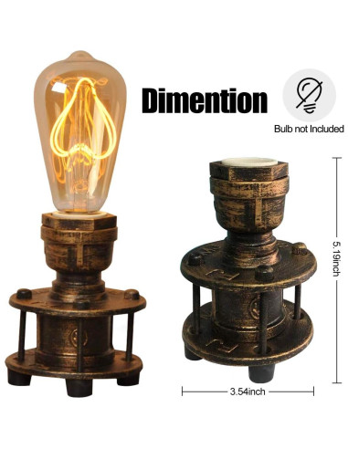 Base de Lámpara de Mesa Vintage JUNOLUX E26 Latón 13.2cm