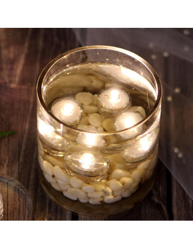 Luces LED Sumergibles AGPTEK 24 Unidades Blanco Cálido