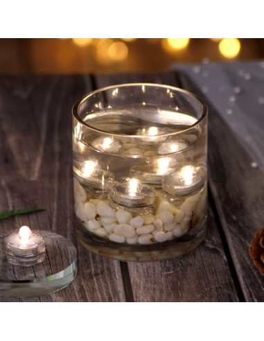 Luces LED Sumergibles AGPTEK 24 Unidades Blanco Cálido