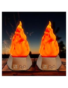 Altavoz Bluetooth LIDORE con Luz Nocturna Efecto Llama - 2 Paquete