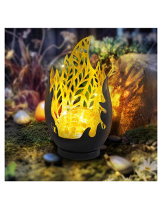 Luz Solar Decorativa Huaxu Efecto Llama Gris 28 cm