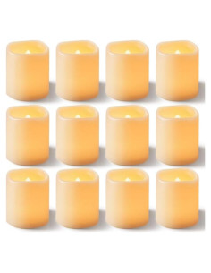 Homemory 100 Velas Votivas LED Amarillo Ámbar Sin Llama