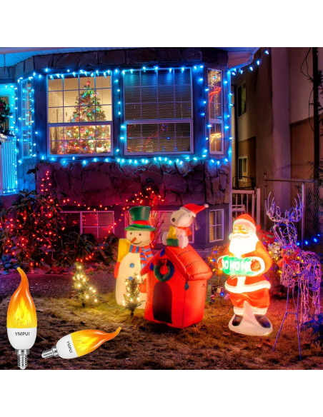 Bombillas LED E12 Llama YMPUI 2W 1700K Paquete de 2