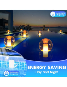 Luces Flotantes Solar LanPool 17.78 cm IP68 para Piscina (2pcs) 2