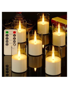 6 Velas LED Sin Llama VIODAIM con Control Remoto y Temporizador