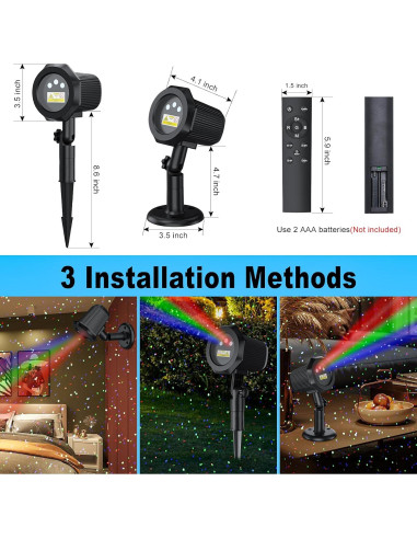 Proyector de Luces de Jardín Firefly RGB con Control Remoto