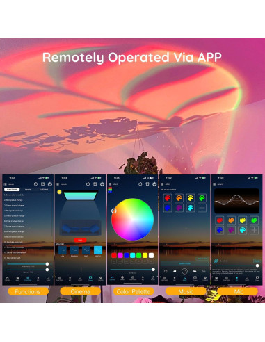 Proyector de Lámpara de Atardecer Neroupe N02 LED RGB+W