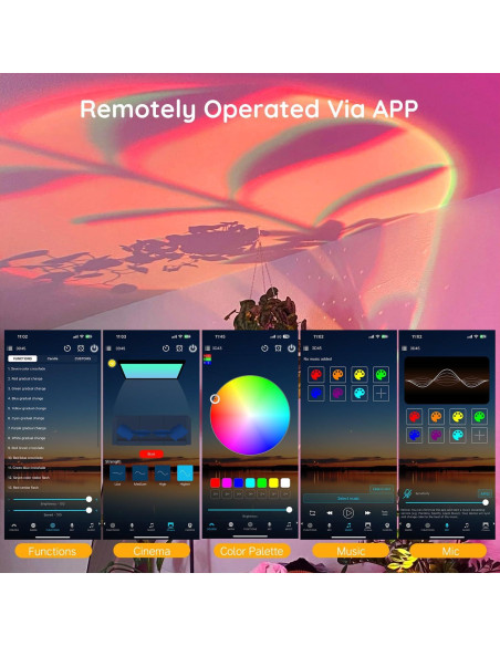 Proyector de Lámpara de Atardecer Neroupe N02 LED RGB+W