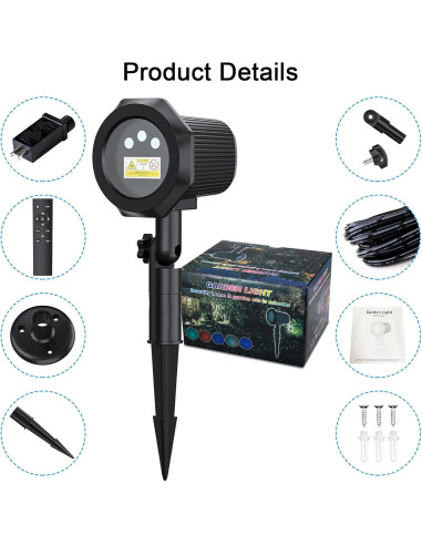 Proyector de Luces de Jardín Firefly RGB con Control Remoto