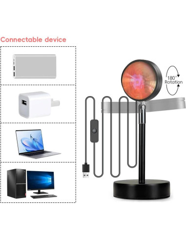 Lámpara de Proyección de Atardecer Jensense ELSA-USB LED 180