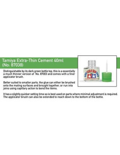 Pegamento Extra Fino Tamiya 87038 40ml - Paquete de 2 Tubos 2
