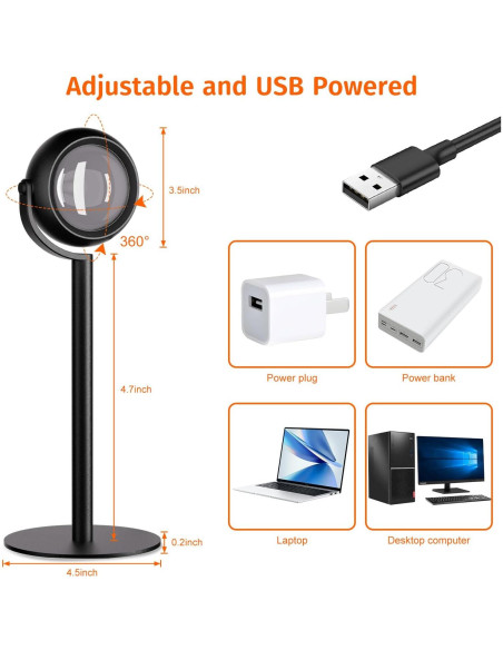 Proyector de Lámpara de Atardecer Neroupe N05 LED RGB 360