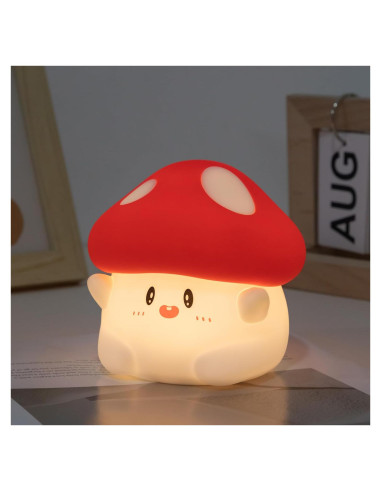 Lámpara Nocturna Táctil Rytinazzz Hongo LED Silicona 2 Niveles