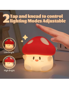 Lámpara Nocturna Táctil Rytinazzz Hongo LED Silicona 2 Niveles 2