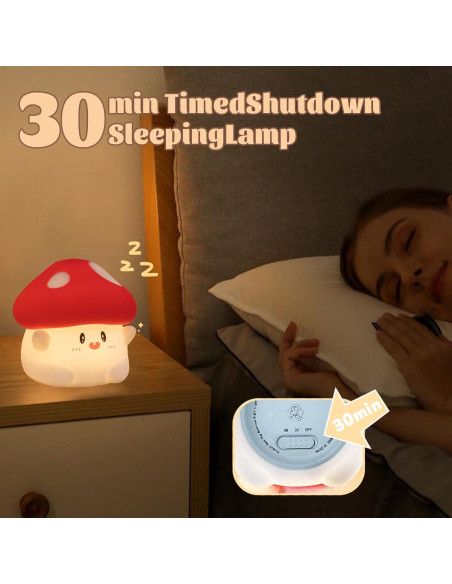 Lámpara Nocturna Táctil Rytinazzz Hongo LED Silicona 2 Niveles