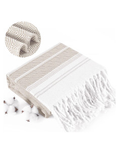 Manta Boho Beige Genovega Extra Grande 127x173 cm Algodón