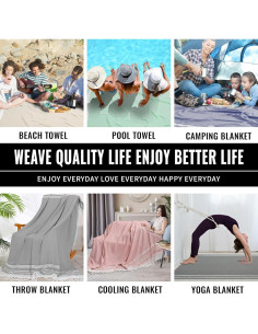 Manta Boho Beige Genovega Extra Grande 127x173 cm Algodón 2