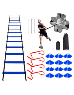 Equipo de Entrenamiento de Agilidad YEXEXINM - Escalera 6m, 12 Conos, 4 Vallas