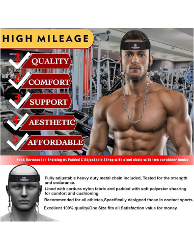 Arnés de Cuello Fightsense FS-60BK Ajustable con Velcro