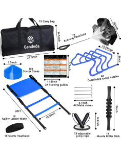 Equipo de Entrenamiento de Velocidad Gendeda con Escalera y Vallas 2