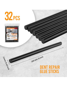 32 Palos de Pegamento Caliente MATUFF 11mm x 200mm Negros 2