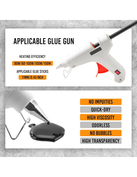 32 Palos de Pegamento Caliente MATUFF 11mm x 200mm Negros