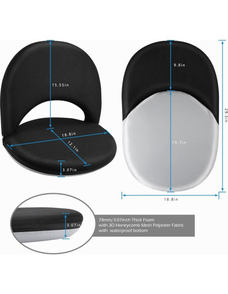 Silla de Suelo Nnewvante Ajustable 42 Posiciones Negra