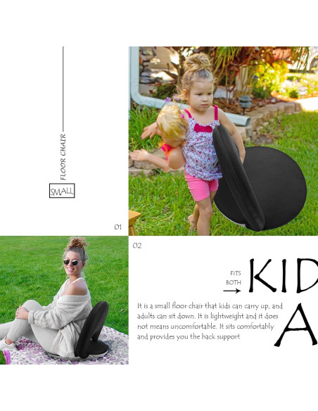 Silla de Suelo Nnewvante Ajustable 42 Posiciones Negra