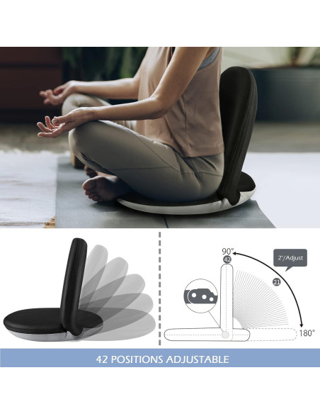 Silla de Suelo Nnewvante Ajustable 42 Posiciones Negra