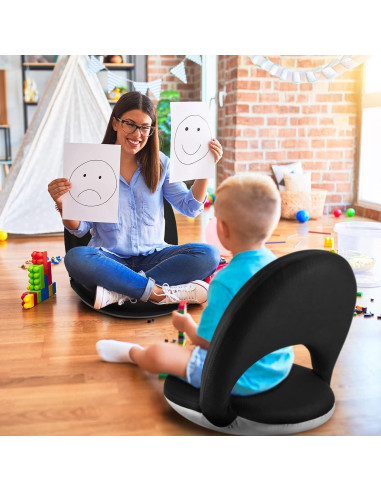 Silla de Suelo Nnewvante Ajustable 42 Posiciones Negra