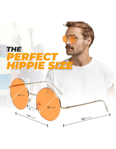 Gafas de sol redondas SunnyPro con lentes UV400 naranjas