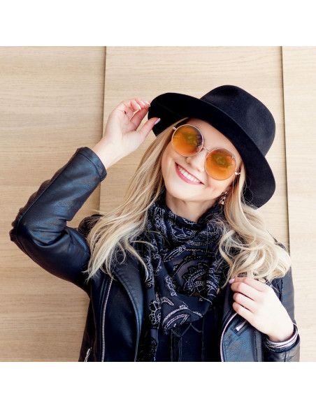 Gafas de sol redondas SunnyPro con lentes UV400 naranjas