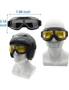 Gafas de Motocicleta Vintage LJDJ - 2 Paquetes Antiempañantes 2