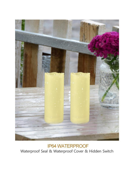 Juego de 2 Velas LED de Pilar 12.7 cm Crema con Control Remoto