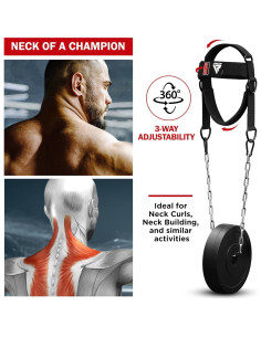 Arnés de Cuello RDX para Entrenamiento de Pesas 4mm Negro 2