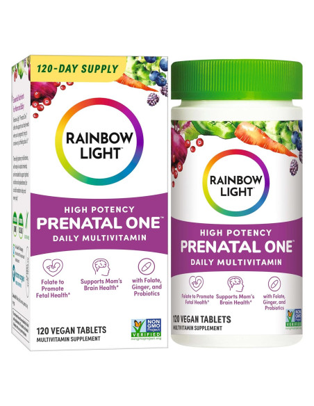 Multivitamina Prenatal Rainbow Light One 120 Cápsulas Veganas