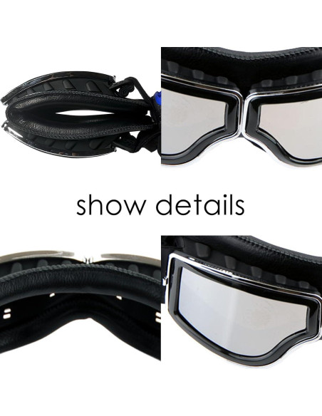 Gafas de Motocicleta Power Gear GK-631 Vintage Lente Clara