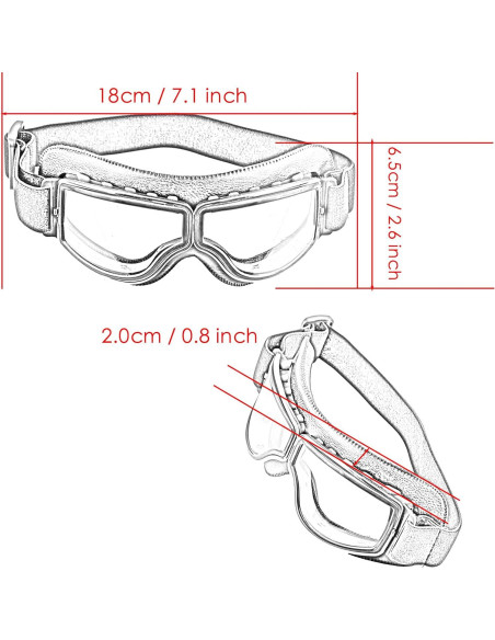 Gafas de Motocicleta Power Gear GK-631 Vintage Lente Clara