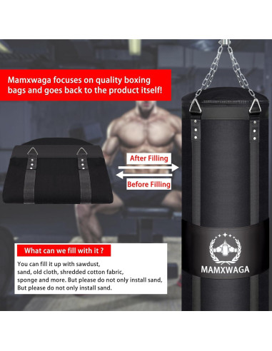 Bolsa de Boxeo Pesada Mamxwaga 4FT Lona para Kickboxing