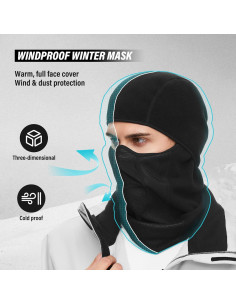 Máscara Balaclava Invierno LONGLONG a Prueba de Viento Negra 2