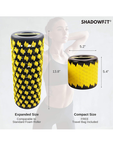 Rodillo de Espuma Shadowfit 33cm para Masaje Muscular Gris