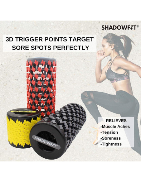 Rodillo de Espuma Shadowfit 33cm para Masaje Muscular Gris