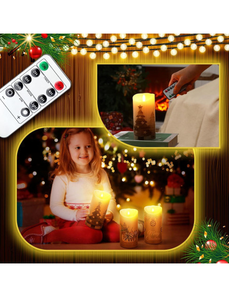 ROCEEI Velas LED Decorativas 3 Pcs Estilo Campestre 15 cm