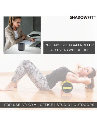 Rodillo de Espuma Shadowfit 33cm para Masaje Muscular Gris