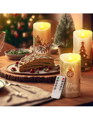 ROCEEI Velas LED Decorativas 3 Pcs Estilo Campestre 15 cm