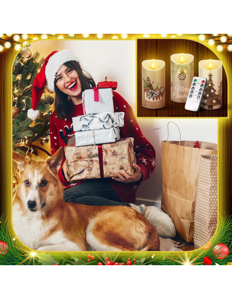 ROCEEI Velas LED Decorativas 3 Pcs Estilo Campestre 15 cm