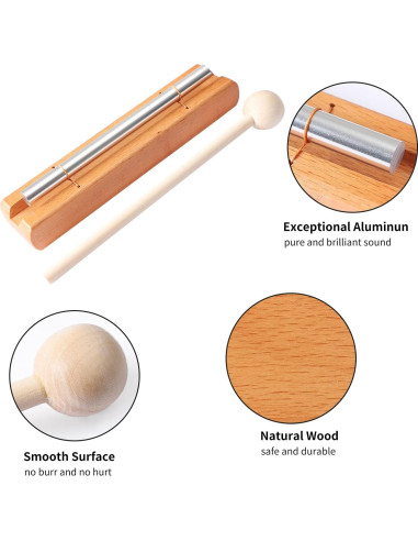 Campana de Percusión Musfunny 5-8" Aluminio y Madera para Meditación