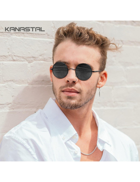 Gafas de sol redondas polarizadas KANASTAL UV400 para hombres